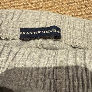 🩶Brandy Melville Light Gray Knit Wide Leg Leggings🩶